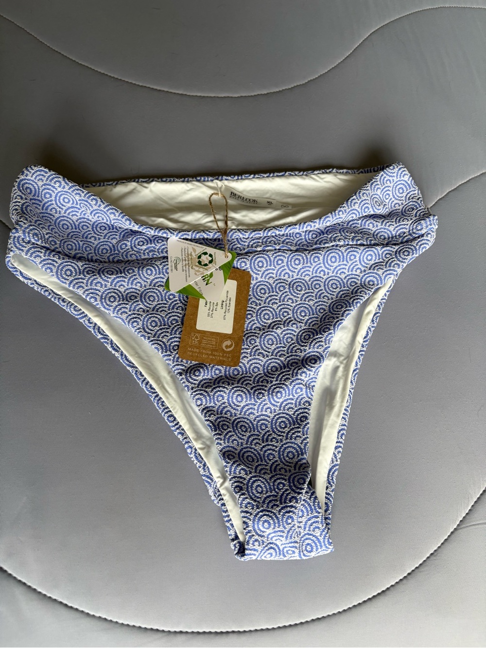 Blue Wave Print Bikini Bottom